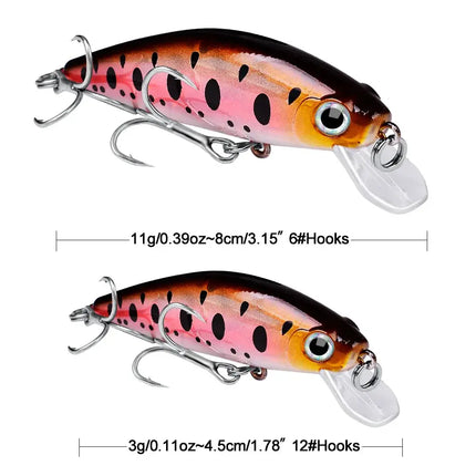 Topwater Fishing Minnow Lure 11g/3g Small Fat Plastic Crankbait Propeller Artificial Bait Lureswholesale