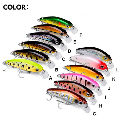 Topwater Minnow Lure 11g/3g Small Fat Plastic Crank Bait Black Fish Fishing Tackle Supplies Lureswholesale