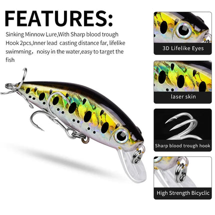 Topwater Minnow Lure 11g/3g Small Fat Plastic Crank Bait Black Fish Fishing Tackle Supplies Lureswholesale