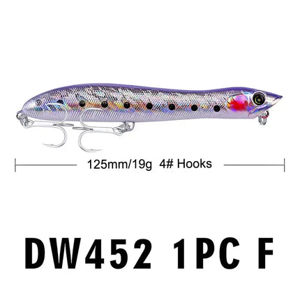 Topwater Popper Fishing Lure 12.5cm 19g Artificial Wobbler Rattlin Bass Bait Snake Head Lureswholesale