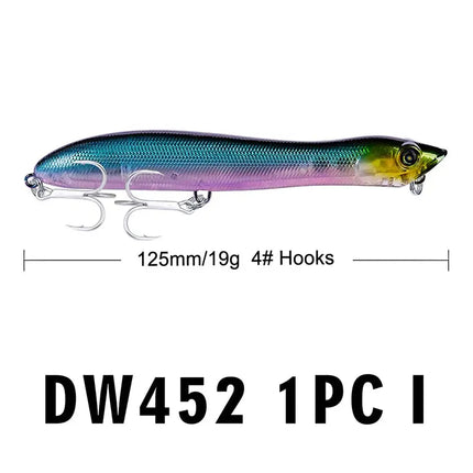 Topwater Popper Fishing Lure 12.5cm 19g Artificial Wobbler Rattlin Bass Bait Snake Head Lureswholesale