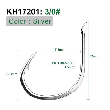 Tuna hook Single Hook without Ring High-carbon Steel Fishing Assist Jigging Hooks Lureswholesale