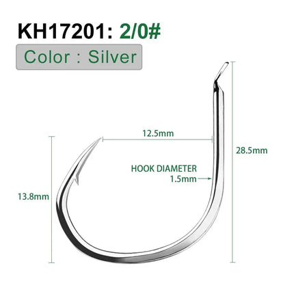 Tuna hook Single Hook without Ring High-carbon Steel Fishing Assist Jigging Hooks Lureswholesale