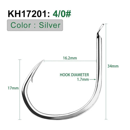 Tuna hook Single Hook without Ring High-carbon Steel Fishing Assist Jigging Hooks Lureswholesale