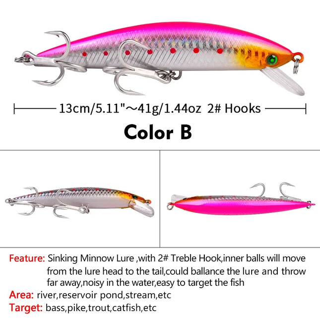 Wholesale Minnow Lure 130mm 41g Jerkbait Hard Plastic Wobbler Long Distance Fishing Bait Saltwater Lureswholesale