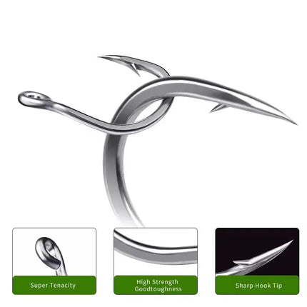 Wholesale Strong Stainless Steel Single Hook for Saltwater Fishing High-Strength Sea Jigging Feather Fishhook Big Hook Lureswholesale