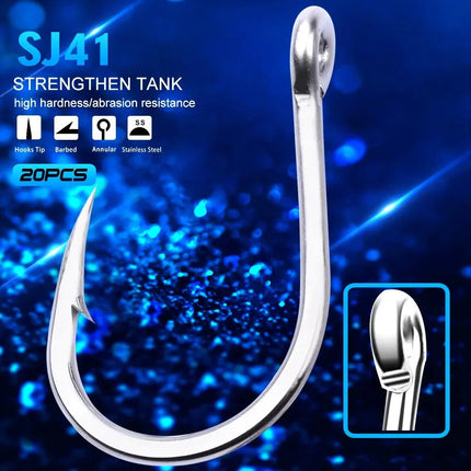 Wholesale Strong Stainless Steel Single Hook for Saltwater Fishing High-Strength Sea Jigging Feather Fishhook Big Hook Lureswholesale