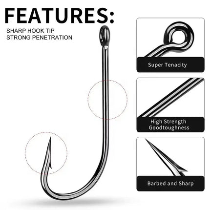 Wholesales Barbed Fishhooks High Carbon Steel Fishing Hook Carp Fishhook Lureswholesale